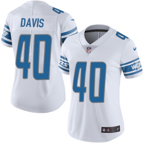 Women's Nike Detroit Lions 40 Jarrad Davis Limited White Vapor Untouchable NFL Jersey