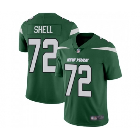 Youth New York Jets 72 Brandon Shell Green Team Color Vapor Untouchable Limited Player Football Jersey