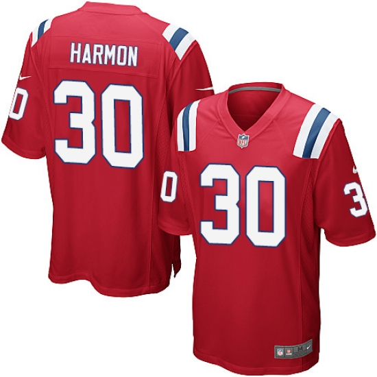 Men's Nike New England Patriots 30 Duron Harmon Game Red Alternate NFL Jersey