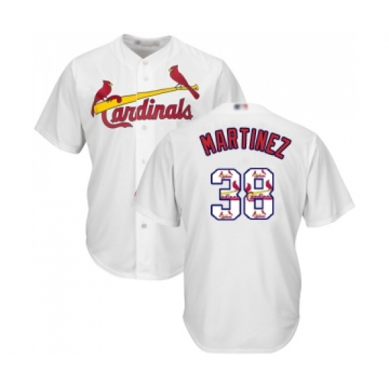 Men's St. Louis Cardinals 38 Jose Martinez Authentic White Team Logo Fashion Cool Base Baseball Jersey