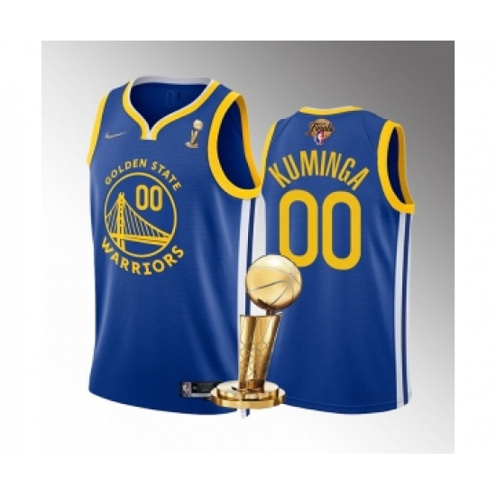 Men's Golden State Warriors 00 Jonathan Kuminga Royal 2022 NBA Finals Champions Stitched Jersey