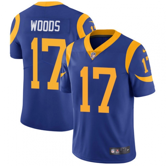 Youth Nike Los Angeles Rams 17 Robert Woods Royal Blue Alternate Vapor Untouchable Limited Player NFL Jersey