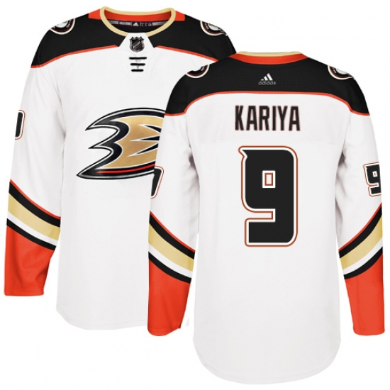 Youth Adidas Anaheim Ducks 9 Paul Kariya Authentic White Away NHL Jersey