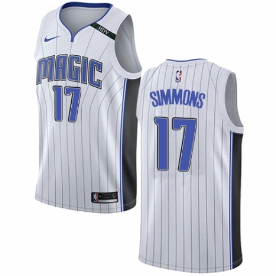 Women's Nike Orlando Magic 17 Jonathon Simmons Swingman NBA Jersey - Association Edition