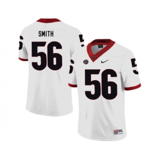 Georgia Bulldogs 56 Garrison Smith White Nike College Football Jersey