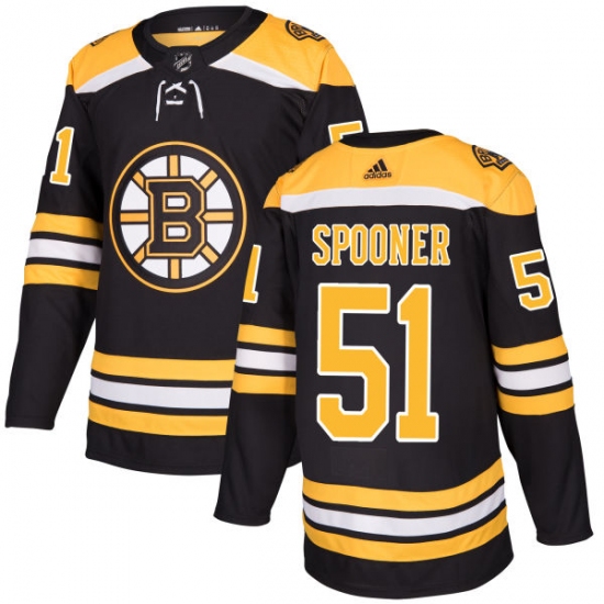 Youth Adidas Boston Bruins 51 Ryan Spooner Authentic Black Home NHL Jersey