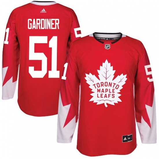 Men's Adidas Toronto Maple Leafs 51 Jake Gardiner Authentic Red Alternate NHL Jersey