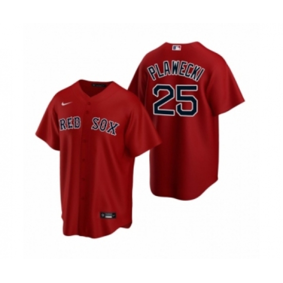 Men's Boston Red Sox 25 Kevin Plawecki Nike Red Replica Alternate Jersey