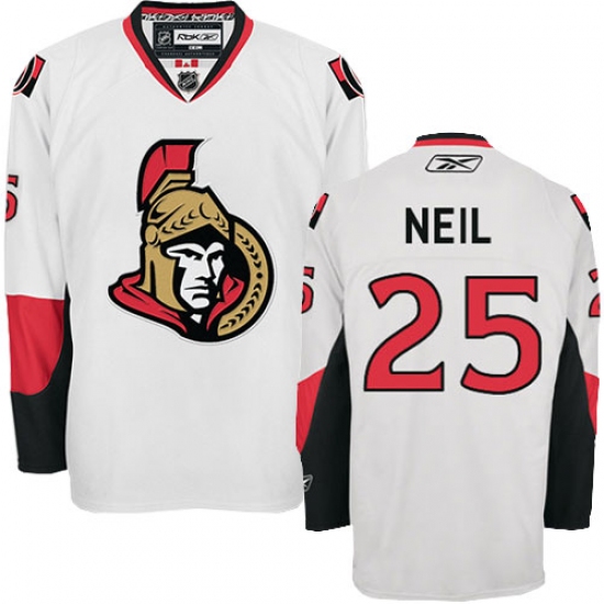 Youth Reebok Ottawa Senators 25 Chris Neil Authentic White Away NHL Jersey