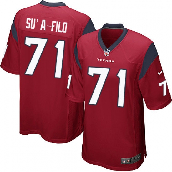 Men's Nike Houston Texans 71 Xavier Su'a-Filo Game Red Alternate NFL Jersey