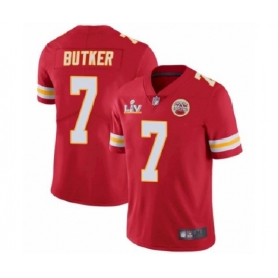 Men'sKansas City Chiefs 7 Harrison Butker Red 2021 Super Bowl LV Jersey