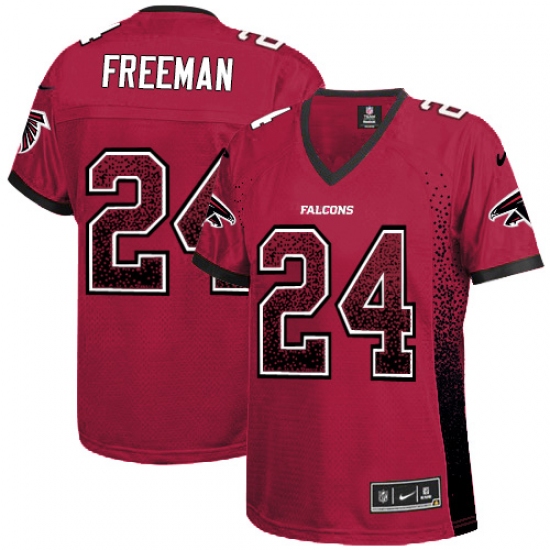 Women's Nike Atlanta Falcons 24 Devonta Freeman Elite Red Drift Fashion NFL Jersey