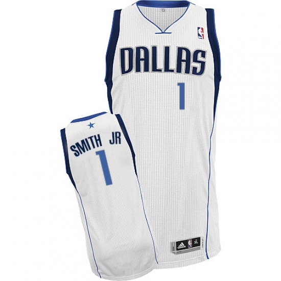 Men's Adidas Dallas Mavericks 1 Dennis Smith Jr. Authentic White Home NBA Jersey