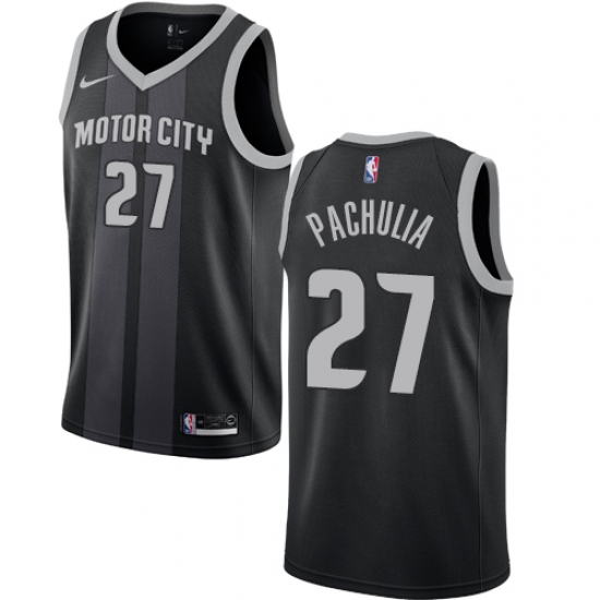 Women's Nike Detroit Pistons 27 Zaza Pachulia Swingman Black NBA Jersey - City Edition