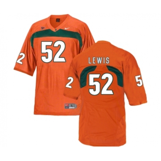 Miami Hurricanes 52 Ray Lewis Orange College Football Jersey