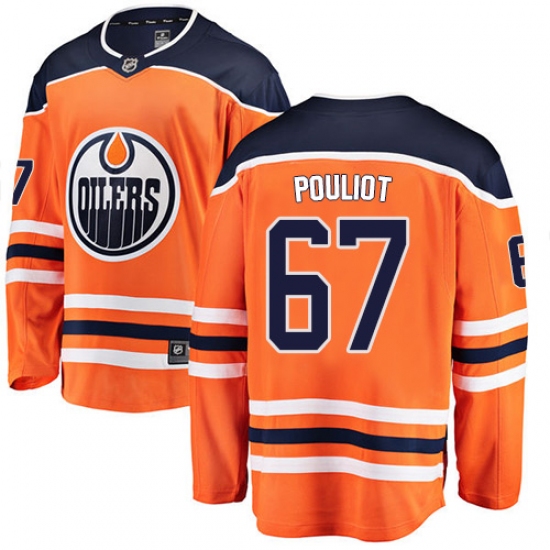 Men's Edmonton Oilers 67 Benoit Pouliot Fanatics Branded Orange Home Breakaway NHL Jersey