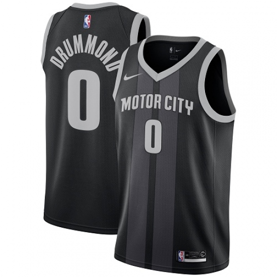 Women's Nike Detroit Pistons 0 Andre Drummond Swingman Black NBA Jersey - City Edition