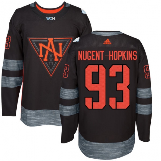 Youth Adidas Team North America 93 Ryan Nugent-Hopkins Premier Black Away 2016 World Cup of Hockey Jersey