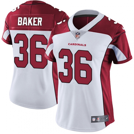 Women's Nike Arizona Cardinals 36 Budda Baker White Vapor Untouchable Limited Player NFL Jersey