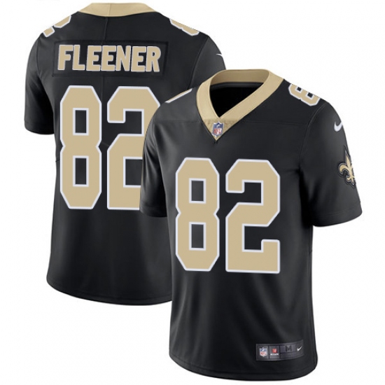 Men's Nike New Orleans Saints 82 Coby Fleener Black Team Color Vapor Untouchable Limited Player NFL Jersey