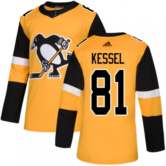 Men's Adidas Pittsburgh Penguins 81 Phil Kessel Premier Gold Alternate NHL Jersey