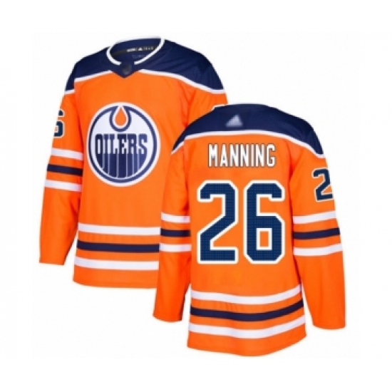 Youth Edmonton Oilers 26 Brandon Manning Authentic Orange Home Hockey Jersey