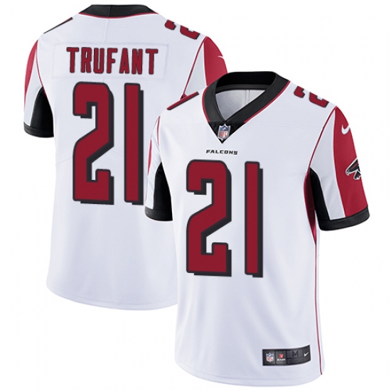 Men's Nike Atlanta Falcons 21 Desmond Trufant White Vapor Untouchable Limited Player NFL Jersey