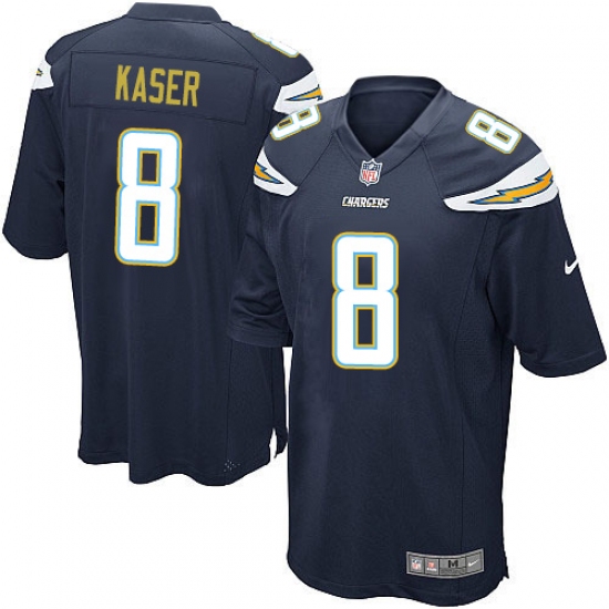 Men's Nike Los Angeles Chargers 8 Drew Kaser Game Navy Blue Team Color NFL Jersey