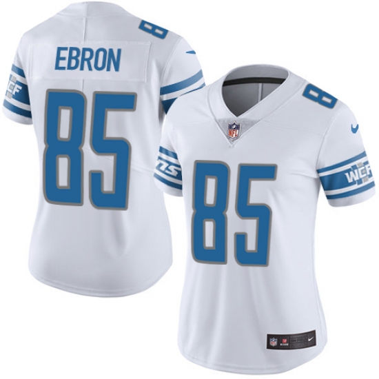 Women's Nike Detroit Lions 85 Eric Ebron Limited White Vapor Untouchable NFL Jersey