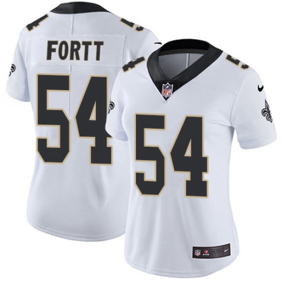 Women's Nike New Orleans Saints 54 Khairi Fortt White Vapor Untouchable Limited Player NFL Jersey