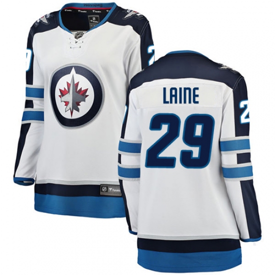 Women's Winnipeg Jets 29 Patrik Laine Fanatics Branded White Away Breakaway NHL Jersey