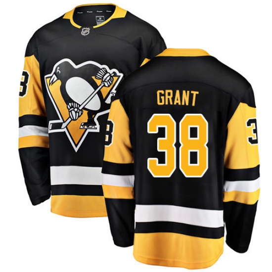 Men's Pittsburgh Penguins 38 Derek Grant Authentic Black Home Fanatics Branded Breakaway NHL Jersey