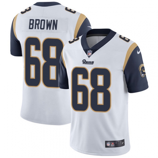 Men's Nike Los Angeles Rams 68 Jamon Brown White Vapor Untouchable Limited Player NFL Jersey