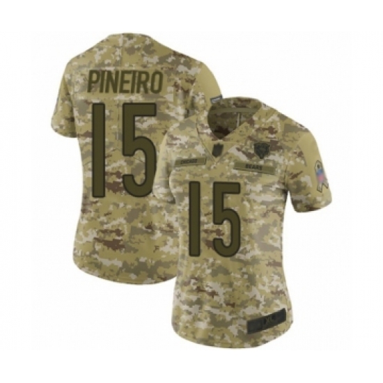 Women's Chicago Bears 15 Eddy Pineiro Limited Camo 2018 Salute to Service Football Jersey