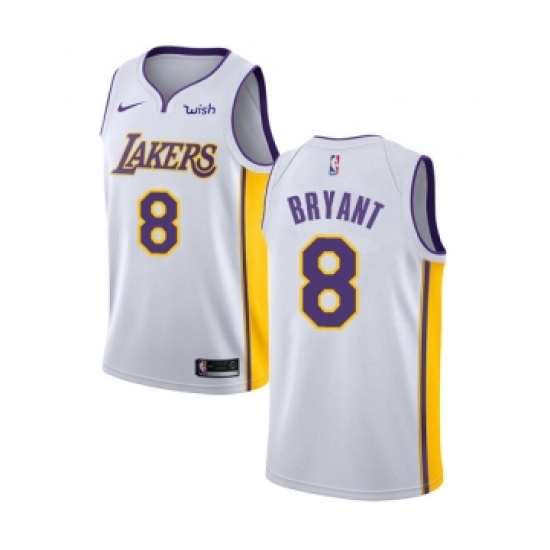 Youth Los Angeles Lakers 8 Kobe Bryant Swingman White Basketball Jersey - Association Edition