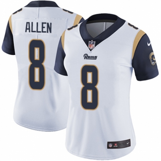 Women's Nike Los Angeles Rams 8 Brandon Allen White Vapor Untouchable Elite Player NFL Jersey