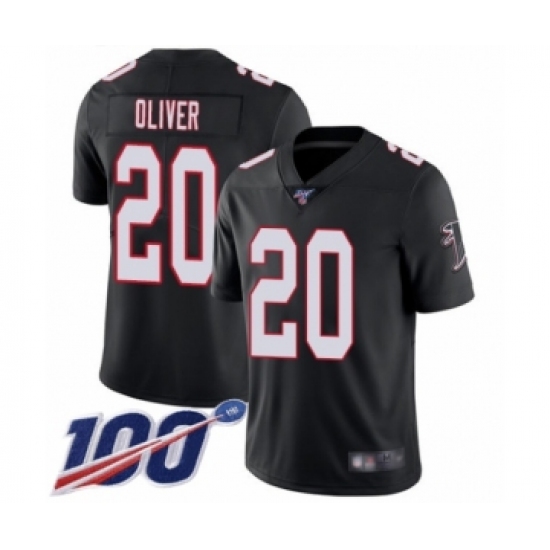 Men's Atlanta Falcons 20 Isaiah Oliver Black Alternate Vapor Untouchable Limited Player 100th Season Football Jersey