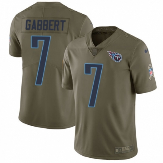 Men's Nike Tennessee Titans 7 Blaine Gabbert Limited Olive 2017 Salute to Service NFL Jersey