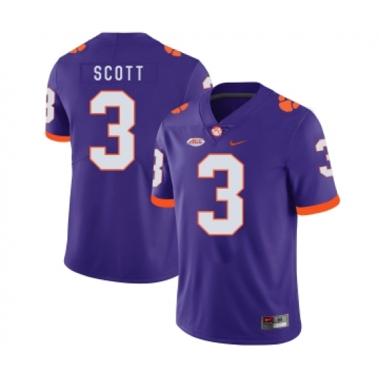 Clemson Tigers 3 Artavis Scott Purple Nike College Football Jersey