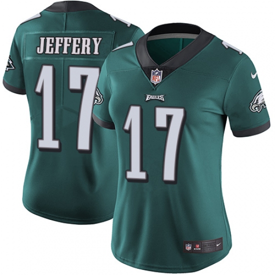 Women's Nike Philadelphia Eagles 17 Alshon Jeffery Midnight Green Team Color Vapor Untouchable Limited Player NFL Jersey