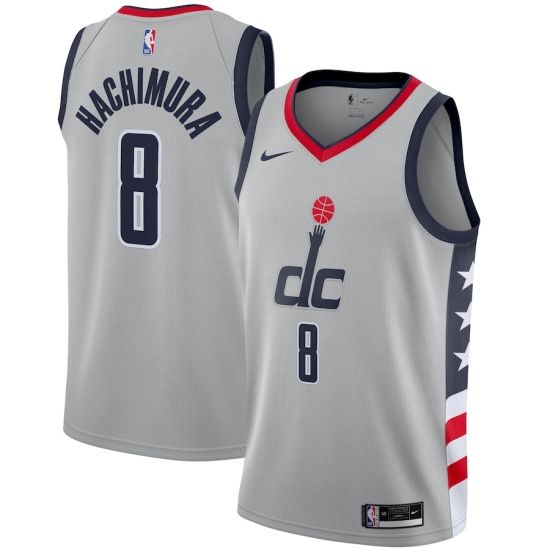 Men's Washington Wizards 8 Rui Hachimura Nike Gray 2020-21 Swingman Player Jersey