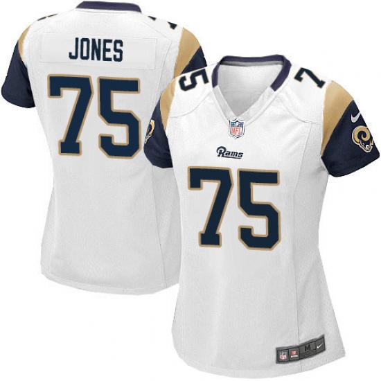 Women's Nike Los Angeles Rams 75 Deacon Jones Game White NFL Jersey