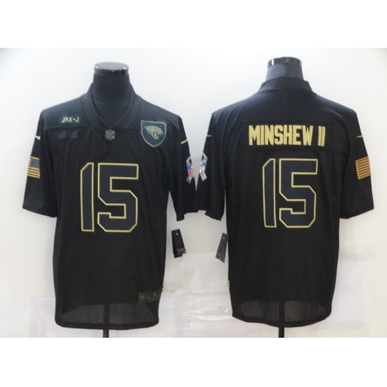 Men's Jacksonville Jaguars 15 Gardner Minshew II Black Nike 2020 Salute To Service Limited Jersey