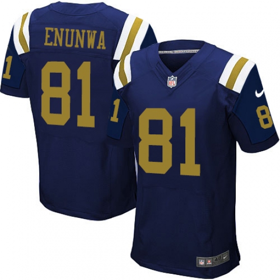 Men's Nike New York Jets 81 Quincy Enunwa Elite Navy Blue Alternate NFL Jersey