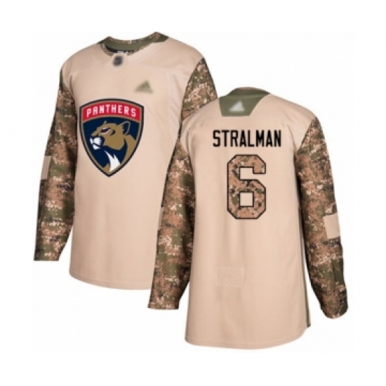 Youth Florida Panthers 6 Anton Stralman Authentic Camo Veterans Day Practice Hockey Jersey