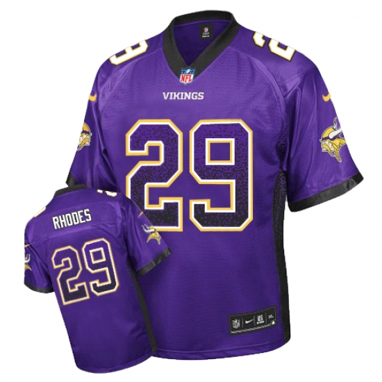 Men's Nike Minnesota Vikings 29 Xavier Rhodes Elite Purple Drift Fashion NFL Jersey