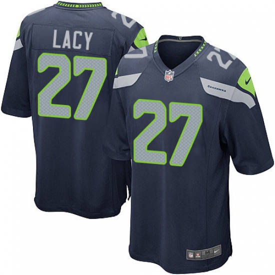 Men's Nike Seattle Seahawks 27 Eddie Lacy Game Steel Blue Team Color NFL Jersey