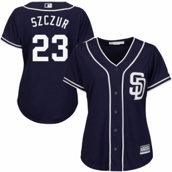 Women's Majestic San Diego Padres 23 Matt Szczur Authentic Navy Blue Alternate 1 Cool Base MLB Jersey