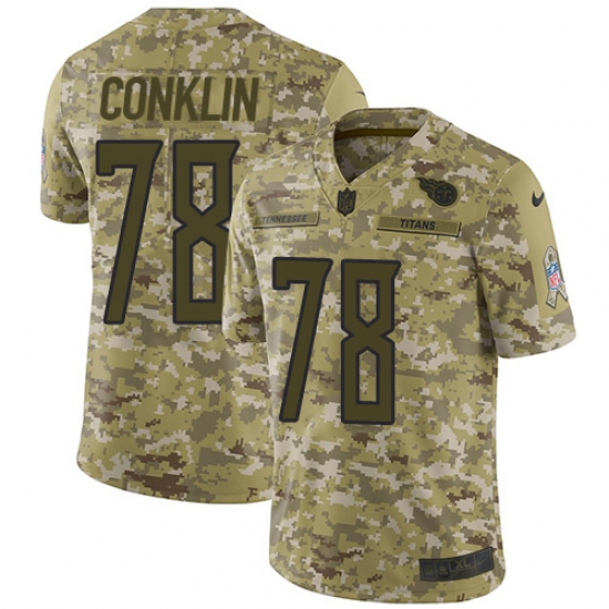 Men's Nike Tennessee Titans 78 Jack Conklin Limited Camo 2018 Salute to Service NFL Jersey