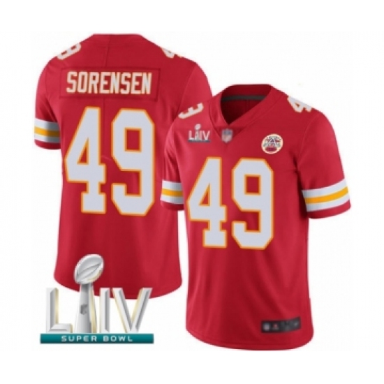 Youth Kansas City Chiefs 49 Daniel Sorensen Red Team Color Vapor Untouchable Limited Player Super Bowl LIV Bound Football Jersey